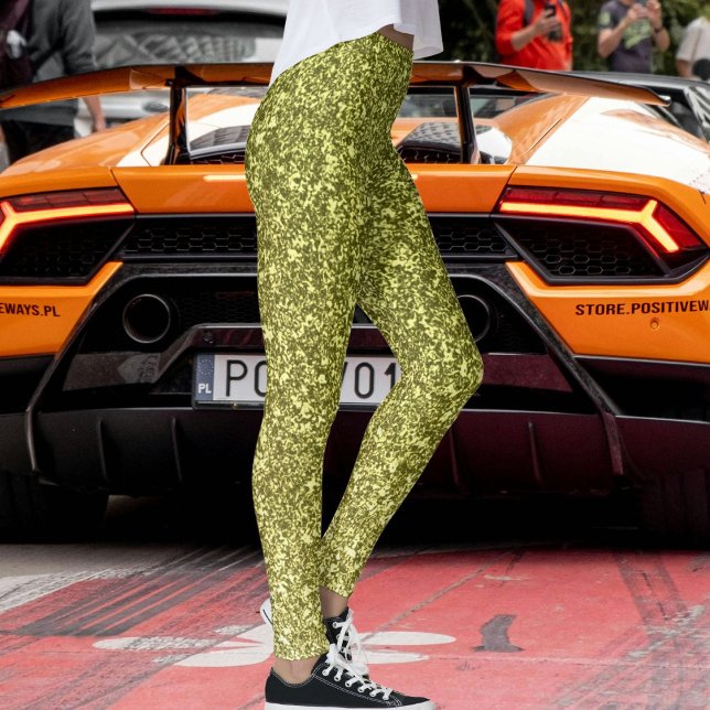 Leggings Modern Olive Grey Yellow Glitter Festive Pattern  (Subido por el creador)