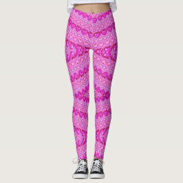 Leggings Modern Pink Lilac Heart Resumen Bonito Ballerina