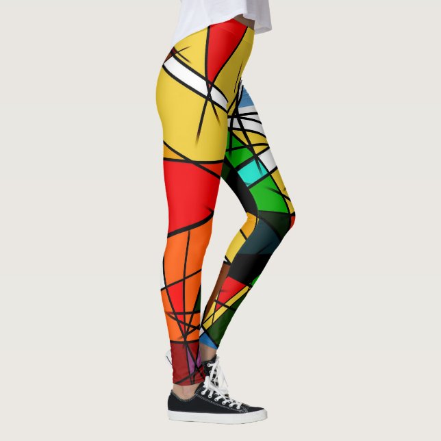 Leggings Modern Triangle Colorful Geometric  (Derecha)