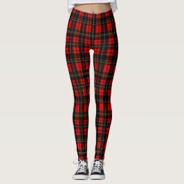 Leggings Modern Wallace Red Scottish Tartan Plaid Pattern