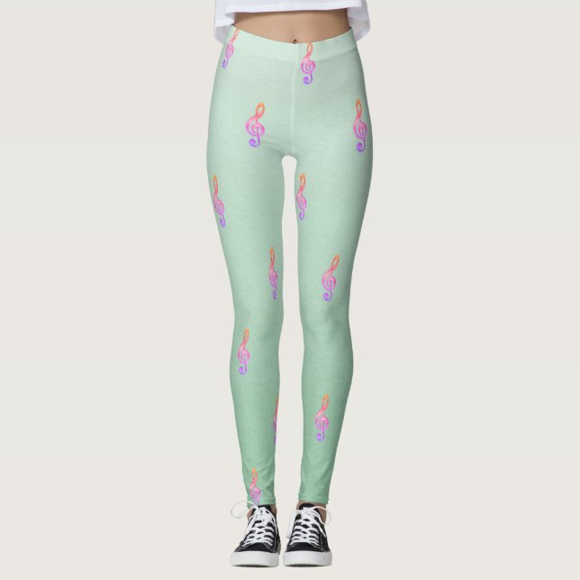 Leggings Moderna Cuta Adorable Girly,Clave De Violín (Anverso)