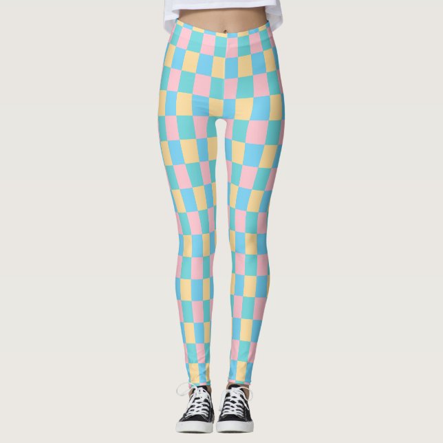 Leggings Moderna plantilla de color rosa amarillo azul verd (Anverso)