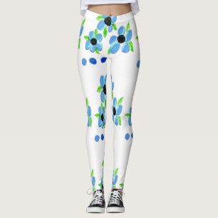 Leggings Moderna ropa deportiva floral azul