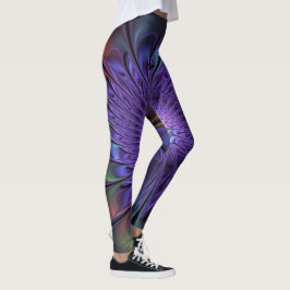Leggings Moderna y colorida moda Resumen Flor Fractal