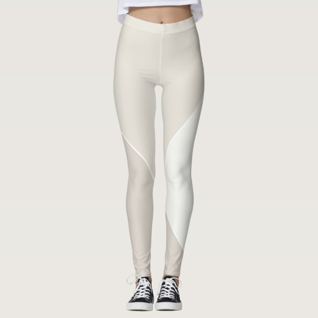 Leggings Moderna y elegante Moda beige marrón blanco (Anverso)