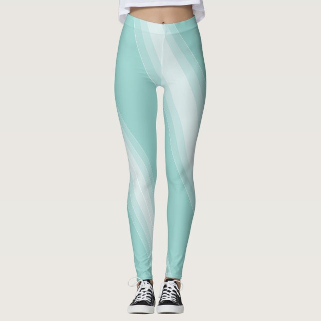 Leggings Moderna y elegante plantilla de Moda blanca verde (Anverso)