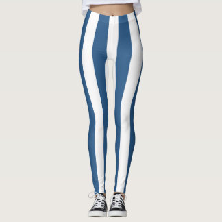 Leggings Modernas cintas de rayas verde azuladas y blancas 