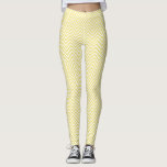 Leggings Modernas piernas de Chevron amarillas y blancas<br><div class="desc">Patrón de chevron amarillo y blanco (zigzag).</div>