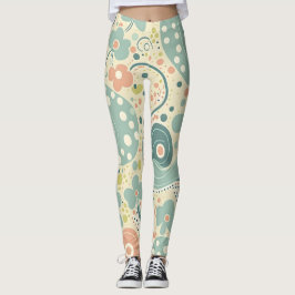 Leggings Modernas y elegantes formas florales de colores