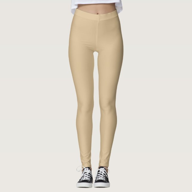 Leggings Moderno bloque de color práctico l Beige (Anverso)