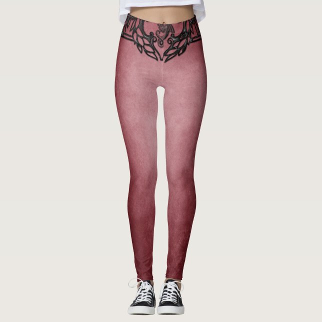 Leggings Moderno burdeos elegante (Anverso)