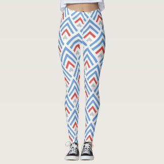 Leggings Moderno chevron de saltos clásico azul y rojo