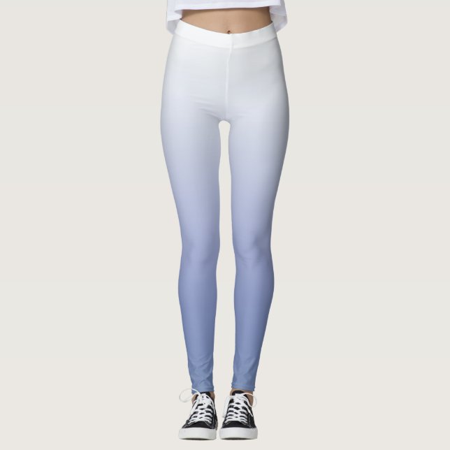 Leggings Moderno Chic Azul y Blanco Ombre (Anverso)