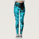 Leggings Moderno de moda abstracto en las llamas de la<br><div class="desc">Extracto moderno en la mirada de las llamas azules de la aguamarina del fuego grande como ella baila sobre estas polainas</div>