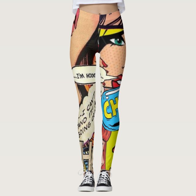 Leggings Moderno diseño estético de arte pop femenino T-Shi (Anverso)