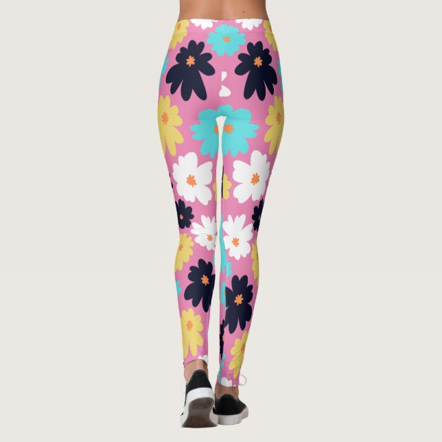 Leggings Moderno Floral Chic Rosa  (Reverso)
