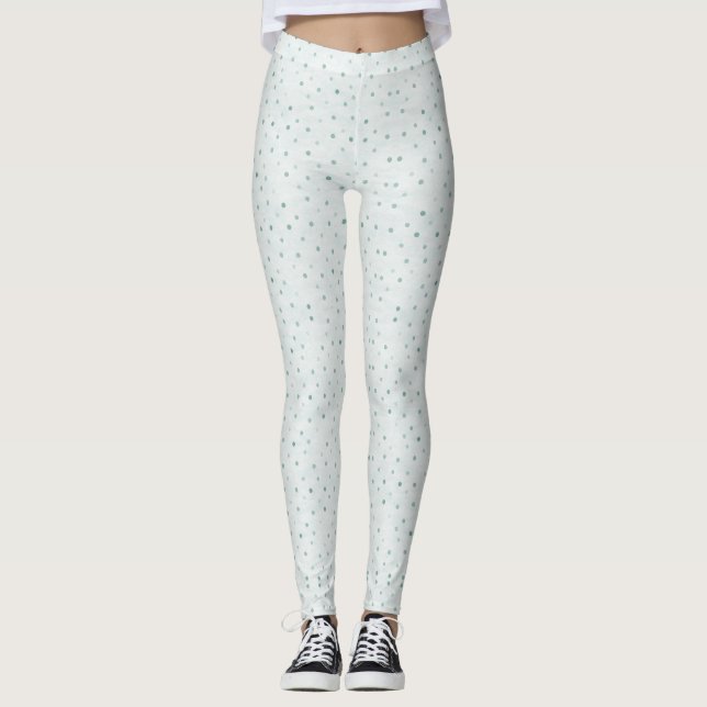 Leggings Moderno, gris y verde, puntos elegantes (Anverso)