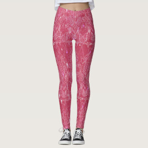 Leggings Moderno Lace-look Magenta Valentine