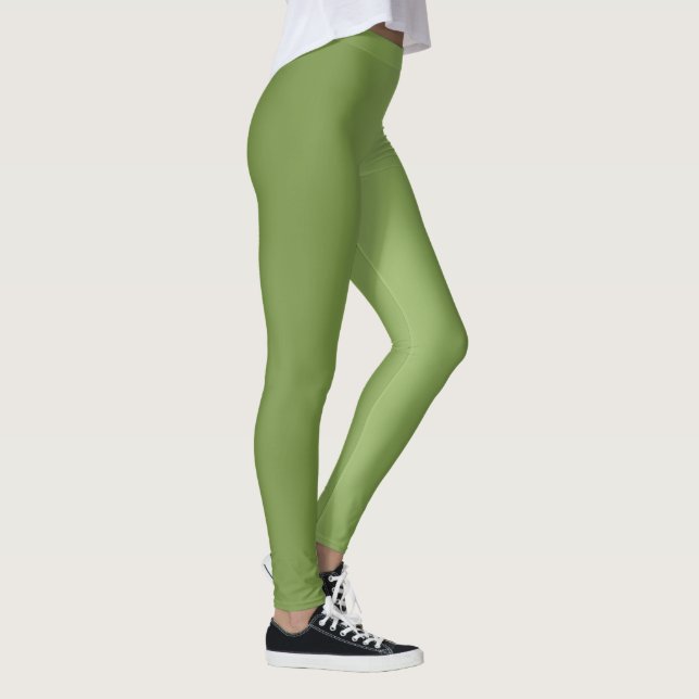 Leggings Moderno lindo Gradiente verde sólido Patrón de ond (Derecha)