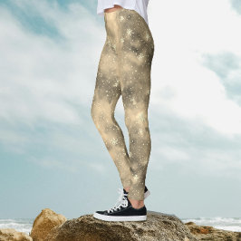 Leggings Moderno Magic Gold Patrón de nieve patrón invierno