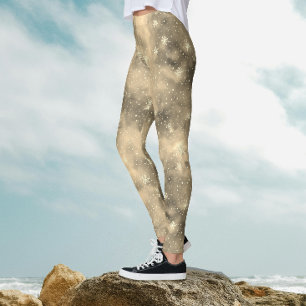 Leggings Moderno Magic Gold Patrón de nieve patrón invierno