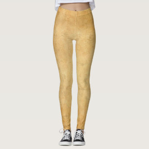 Leggings Moderno Naranja Marrón Elegante Usado Estilo Papel