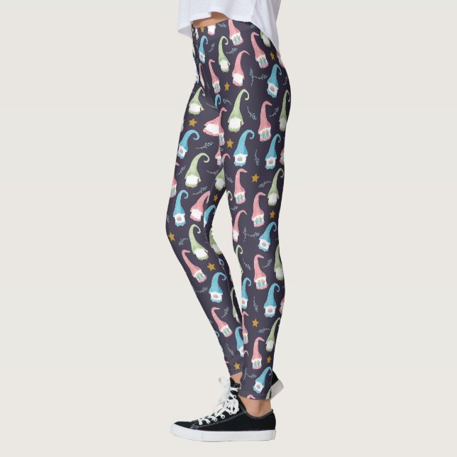 Leggings Moderno patrón de gnomos suecos (Izquierda)