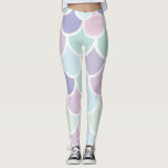 Leggings Moderno Patrón De Sirena Con Nombre Y Bonito Paste<br><div class="desc">Moderno Patrón De Sirena Con Nombre Y Bonito Pastel</div>