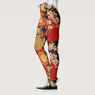 Leggings Moderno patrón lunar del año nuevo moderno asiátic