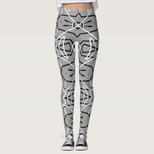 Leggings Moderno "Ratti_Creative_Arts" en blanco y negro