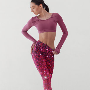 Leggings Moderno regalo de Purpurina rojo y rosa