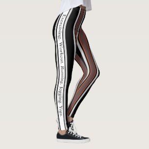 Leggings Moderno retro l Texto personalizado l Stripes l Ne