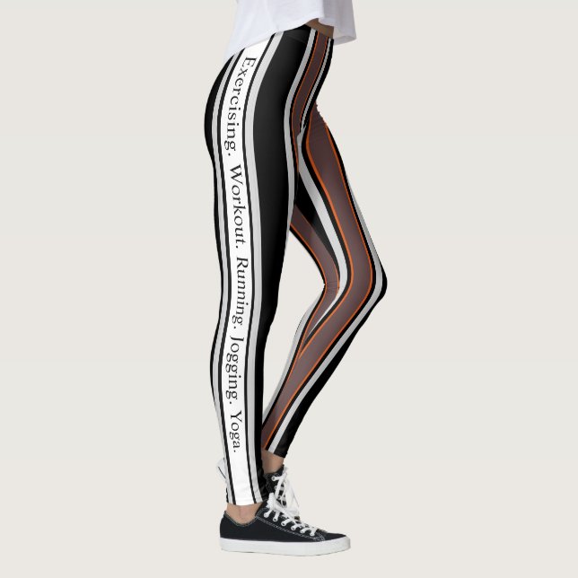 Leggings Moderno retro l Texto personalizado l Stripes l Ne (Derecha)
