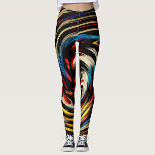 Leggings Moderno Swirl Resumen Arte