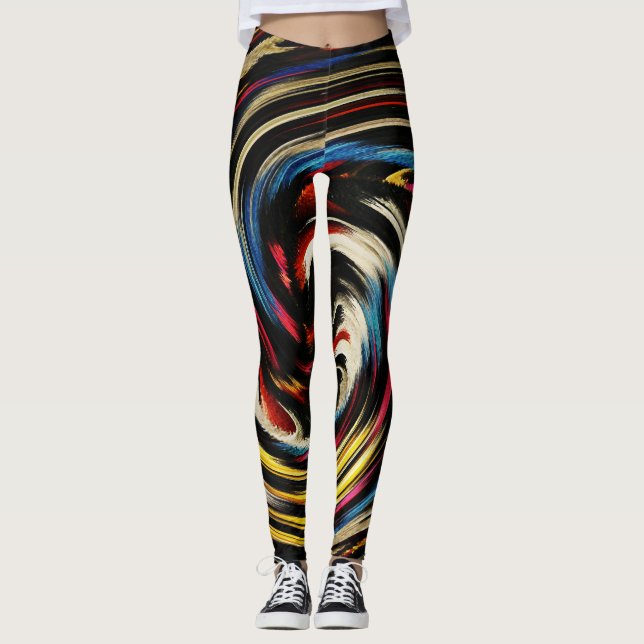Leggings Moderno Swirl Resumen Arte (Anverso)
