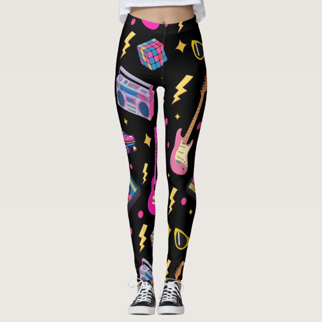 Leggings Moderno Tendance Estilo 80 Pretty Negro (Anverso)