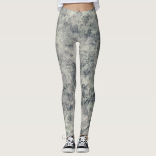 Leggings Moderno Verde Lavanda Gris Salvia Texturizado Abst