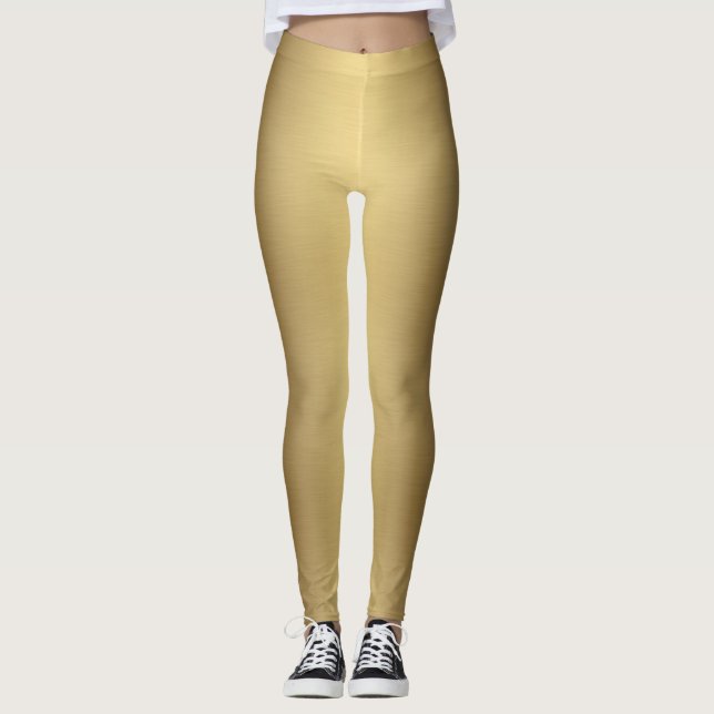 Leggings Moderno y elegante oro ómbre metálico sólido  (Anverso)