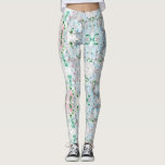 Leggings Moderno y moderno color rosa verde azul<br><div class="desc">Moderno y Elegante Diseño De Planta De Arte Abstracto De Color Blanco Azul Rosa.</div>
