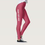 Leggings Modernos Añadir texto de imagen Viva Mage<br><div class="desc">Personalizado Añade Tu Nombre De Texto Imagen Logo Modern Elegante Plantilla Viva Magenta Leggings.</div>