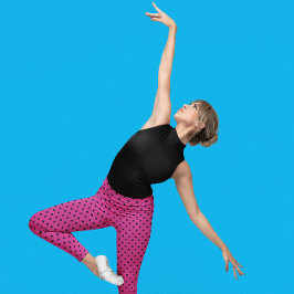 Leggings Modernos puntos violeta y negro Rosa