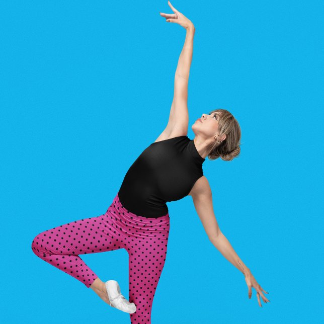 Leggings Modernos puntos violeta y negro Rosa (Subido por el creador)