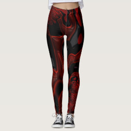 Leggings Moje la pintura gruesa roja y negra de la mirada
