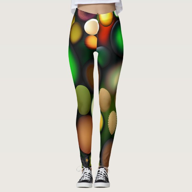 Leggings Molécula círculos Patrón arcoiris (Anverso)