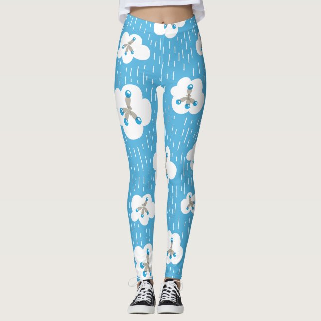 Leggings Moléculas de química orgánica Blue Science Geek (Anverso)