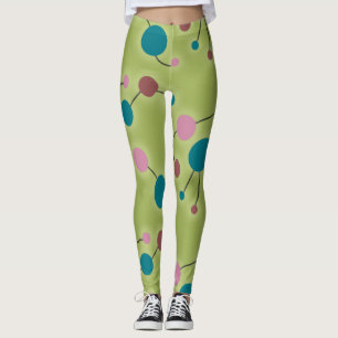 Leggings Moléculas grandes retro de juego Universo Azul Ve