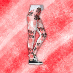 Leggings MOM WOW negro sobre rojo