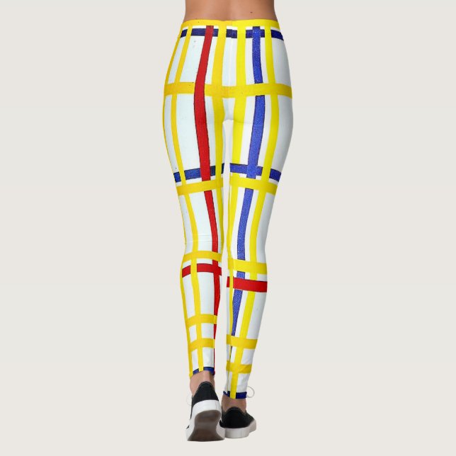 Leggings Mondrian - Nueva York I, arte abstracto (Reverso)