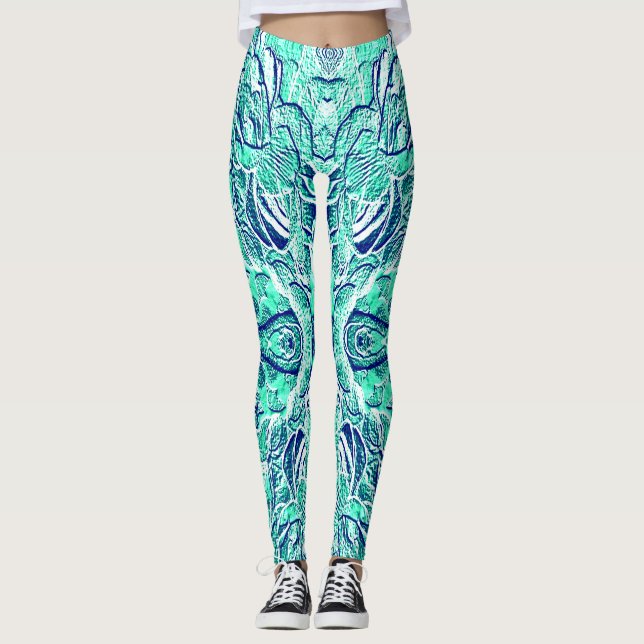 Leggings Mono liso azul turquesa "Ratti_Creative_Arts" lind (Anverso)