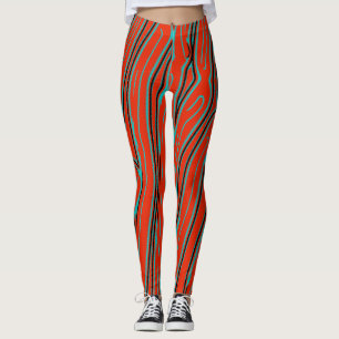 Leggings Mono patrón abstracto rojo lindo "Ratti_Creative_A